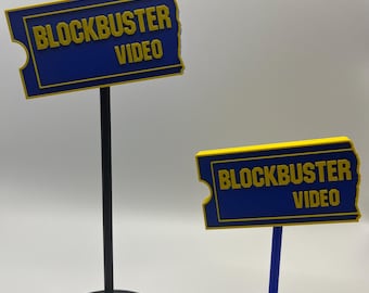 3D printed: Blockbuster Video / Blockbuster /  Be Kind Rewind / Decoration Sign Logo
