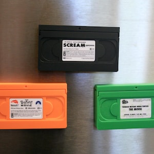 Custom VHS Movie Magnet | Retro 3D Printed Video Tape | Personalized Fridge Magnet
