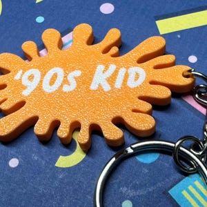 90s Kid Splat Keychain Bag Charm | 3D Printed Nostalgic Millennial Gift
