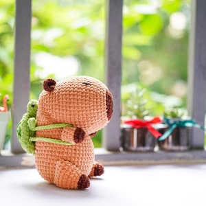 Capybara With Turtle Backpack Plushies Crochet Pattern, Tutorial PDF in English Capybara Soft Amigurumi, Handmade Children&#39;s Gift