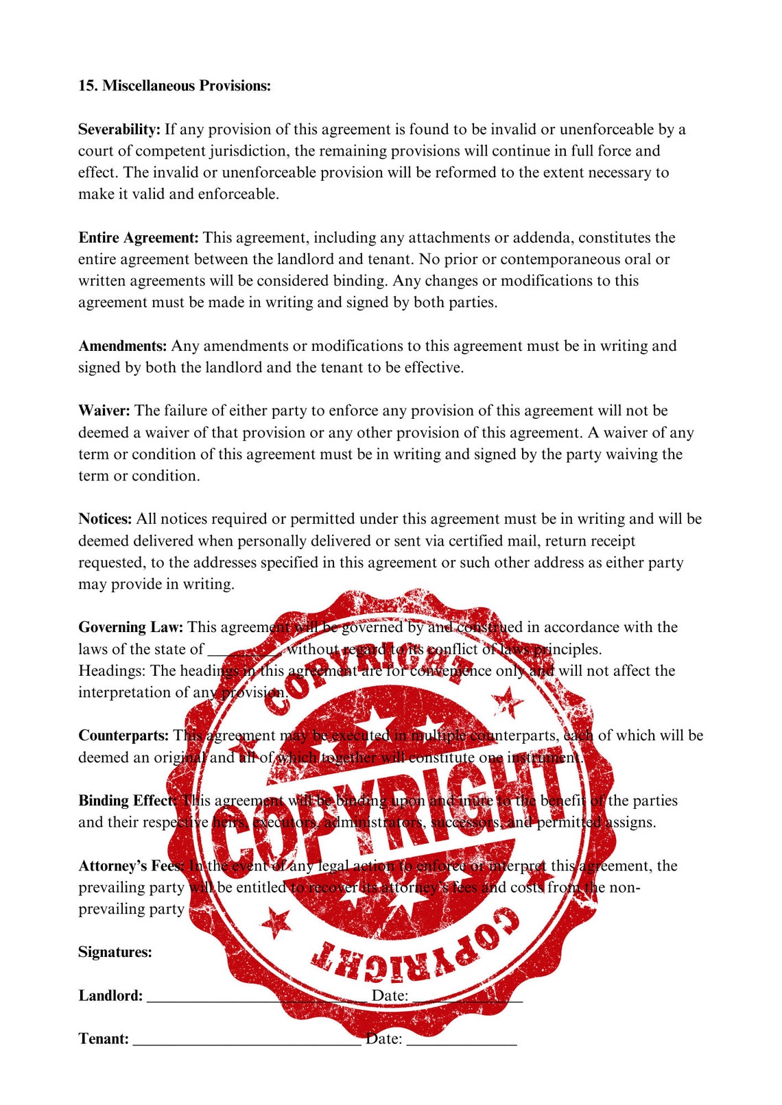 Rental Agreement - Etsy