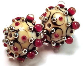 Gilded Garnet and Ivory Ornate Rounds II