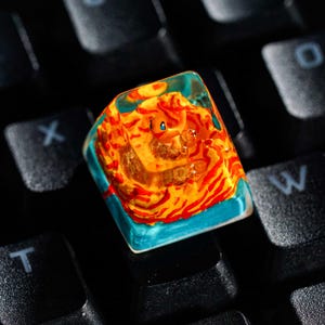 50% OFF Cha.rma.nder V1 Keycap, Artisan Custom Resin Keycap for MX Cherry Switches, Kawaii SA Profile Handmade Gift for Anime Fans