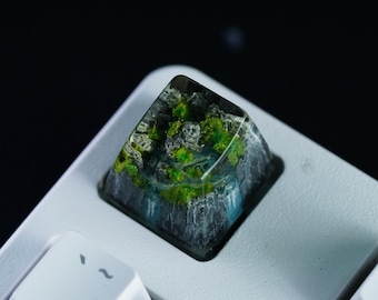 Handmade Forest Landscape Keycap Set for MX Cherry, Artisan Resin Keycap, Perfect Custom Gift for Mechanical Keyboards