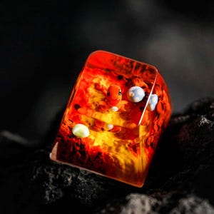 50% OFF Cha.rmander Keycap, Artisan Custom Resin Keycap for MX Cherry Switches, Kawaii SA Profile Handmade Gift for Anime Fans