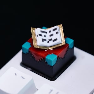 Enchanted Book Keycap, Minecraft-Inspired Artisan Keycap for Cherry MX Mechanical Keyboards, Unique Gaming Gift