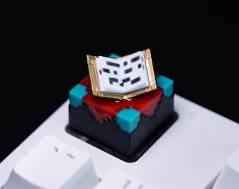 Enchanted Book Keycap, Minecraft-Inspired Artisan Keycap for Cherry MX Mechanical Keyboards, Unique Gaming Gift