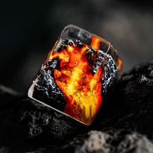 50% OFF Cha.rmander Ver2 Keycap, Artisan Custom Resin Keycap for MX Cherry Switches, Kawaii SA Profile Handmade Gift for Anime Fans