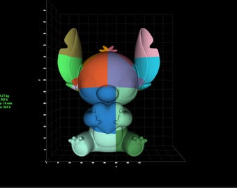 Cute Stitch | Life Size | 1:1 | Comes With Small size full Stich STL | 3d Files | Full Size | 256mm build plate