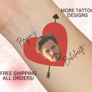 Bachelorette Tattoos, Groom Face Tattoo, Party Favors, Custom Temporary Tattoo, Bachelorette Party Favor, Personalized Tattoo, Wedding Favor