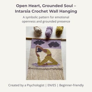 Yoga Crochet Wall Hanging Pattern · Intarsia · PDF · English & Spanish · Beginner Level · Boho Home Decor · Digital Download
