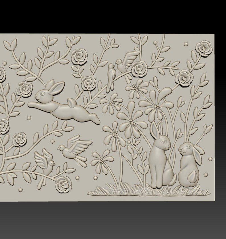 Rabbits 3D Model STL File, CNC File, 3d Cnc Model, Cnc Router Files ...