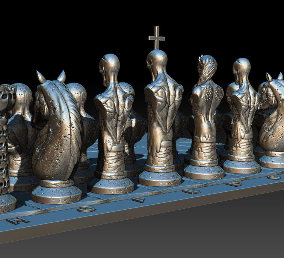 Zombie Rook Chess Zombie Chess Set, STL Files for 3D PRINTER, 3d Chess Set Models, 3d ...