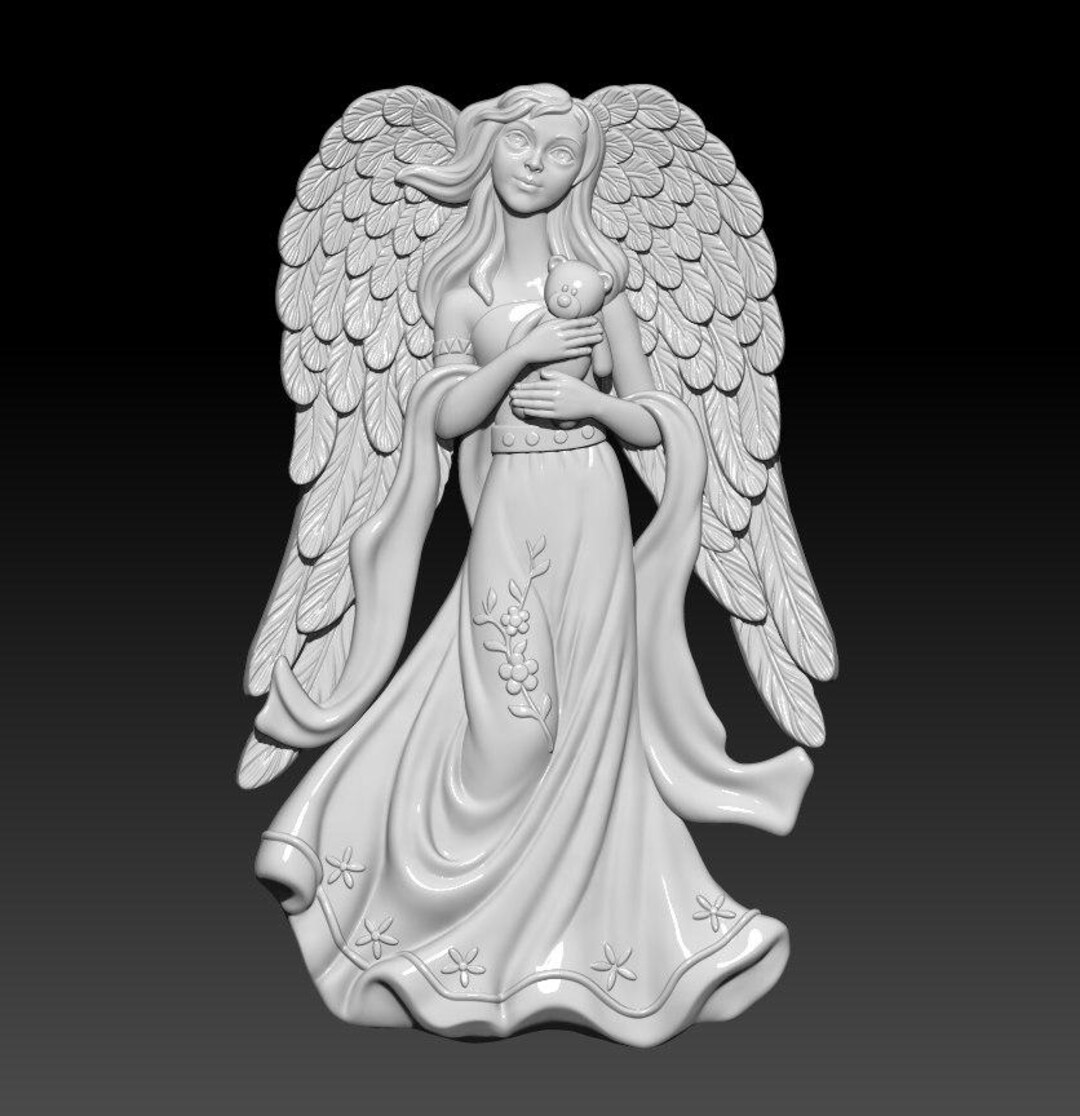Angel Relief 3D STL Model for CNC Router, Headstone Stl Files, 3D Model ...