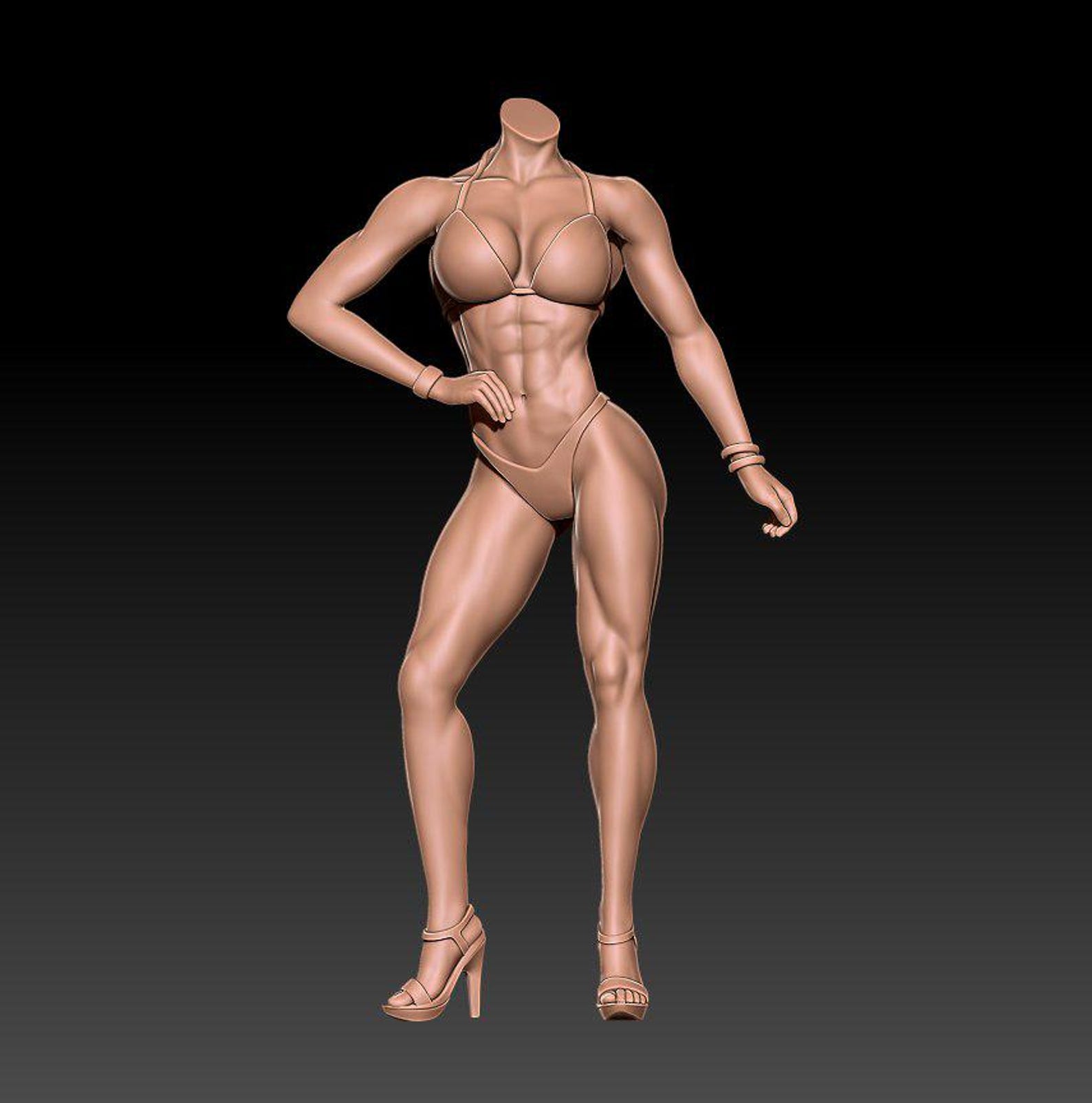 Template of the Female Figure, Bodybuilder Woman 3D MODEL STL for 3D ...