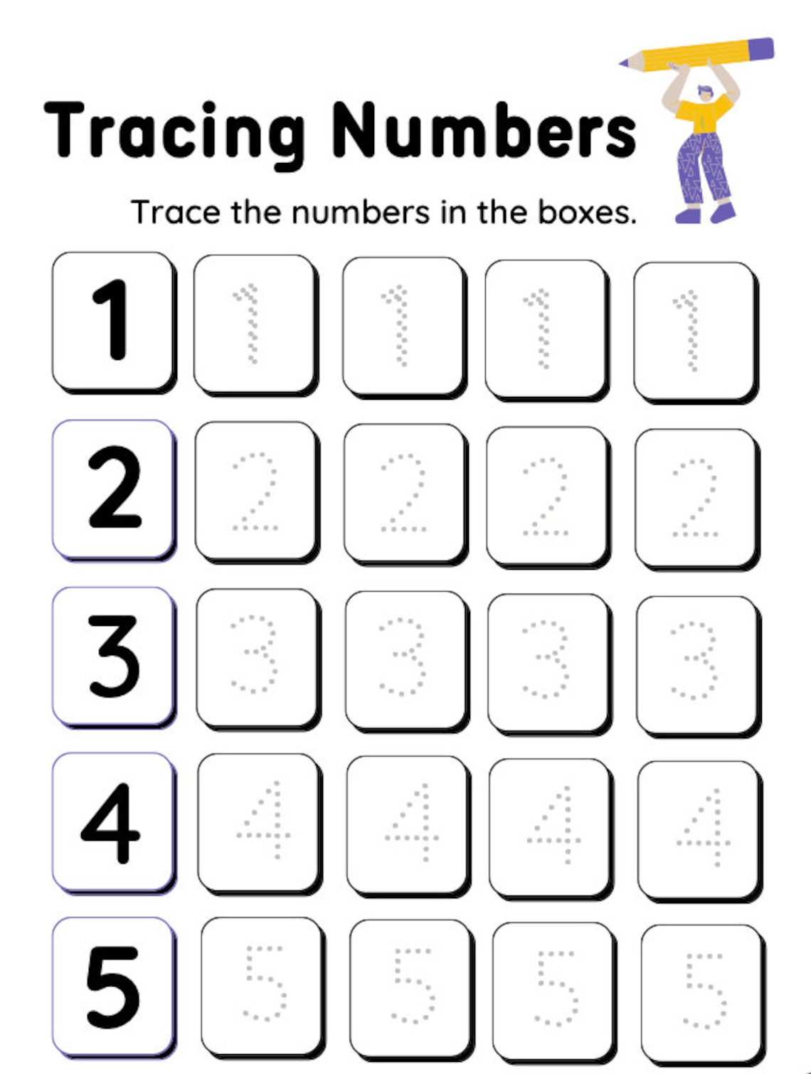 Printable Alphabets and Numbers Tracing Worksheets Prek and