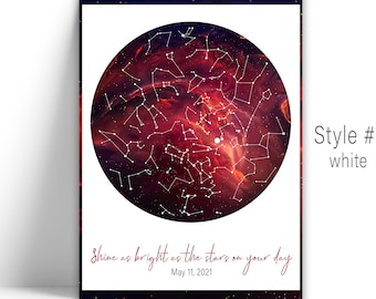 Custom Star Map Print, Night You Were Born, New Baby Gift, Stars The Night Sky, Stars Above Map Poster, Wedding Constellation Print Gift