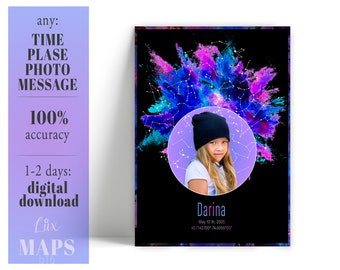 CUSTOM Star Map Print, Night Sky Star Map Birthday, Personalize Anniversary Star Map, Constellation Gift Poster, BABY GIFT