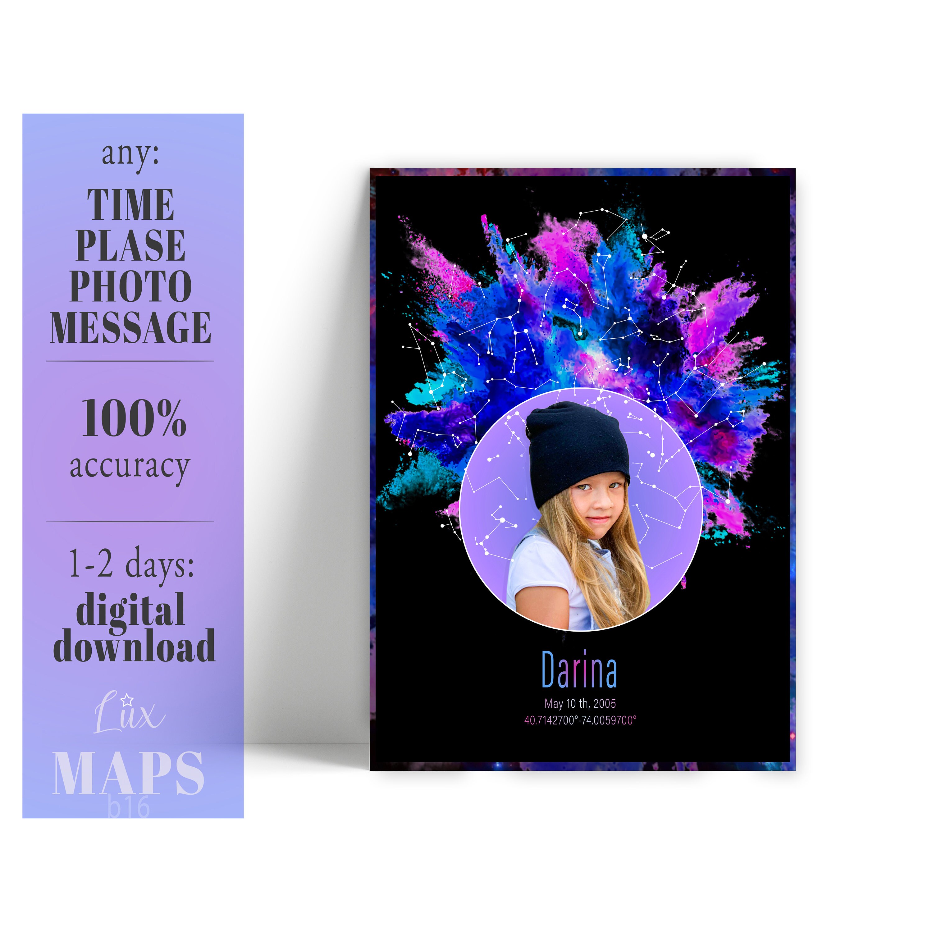 CUSTOM Star Map Print Night Sky - Il Fullxfull.6050336797 Rpqx 