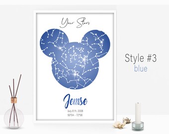 CUSTOM Star Map Print, Night Sky Star Map Birthday, Personalize Anniversary Star Map, Constellation Gift Poster PRINTABLE Zodiac Print