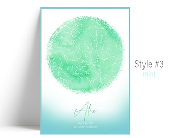 Custom Night Sky Star Map Print, Gift for Him, Gift for Her, Couples Star Map, Anniversary Gift, Engagement Gift Wedding Gift, Romantic Gift