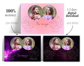 family wall mural, custom photo collage, fsticker,  custom photo collage, custom collage star map, family photo collage CUSTOM Star Map