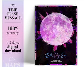 Custom Night Sky Star Map Print, Gift for Him, Gift for Her, Couples Star Map, Anniversary Gift, Engagement Gift Wedding Gift, Romantic Gift