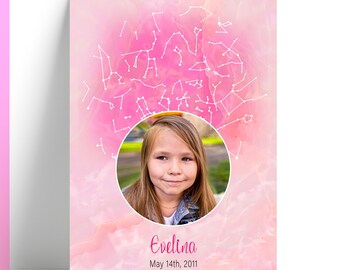 Custom Star Map Print, Night You Were Born, New Baby Gift, Stars The Night Sky, Stars Above Map Poster, Wedding Constellation Print Gift