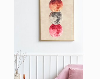 Moon Wall Art, Moon Print, Moon, Printable Wall Art, Photography, Sign, Poster, Bedroom, Home Decor, Black and White,  Digital, Download