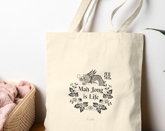 Mah Jong is Life Personalized Tote Bag Mahj Keepsake  Mah Jongg Lovers