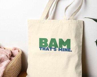 Bam That's Mine Funny Mahjong Tote Bag, Bamboo Tile Players Club, Mahj Gifts