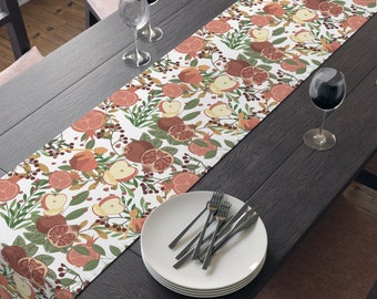 Pomegranate Apples Rosh HaShanah Table Linens Jewish New Year, Holiday Table Decor, Yom Tov Gifts, Hostess Table Décor