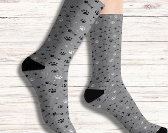 Novelty Gray Cat Paw Socks, Cat Fish Stockings, Cat Lovers Gifts, Gifts for Cat Lovers, Cat Themed Gifts, Gifts for Mom