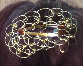 Mini Kippah, Barrette, Womens Kippot, Beaded Wire Kippah, Yarmulke, Snap Clip, Wire Kippah, Bat Mitzvah,  Wedding