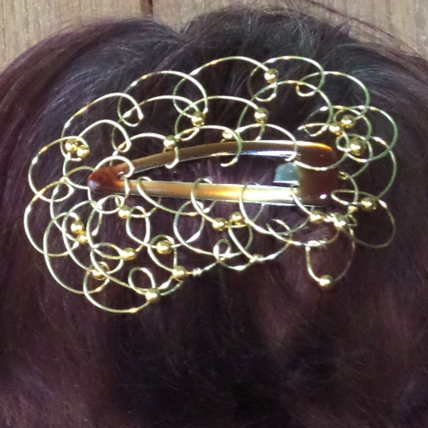 Mini Kippah, Barrette, Womens Kippot, Beaded Wire Kippah, Yarmulke, Snap Clip, Wire Kippah, Bat Mitzvah,  Wedding