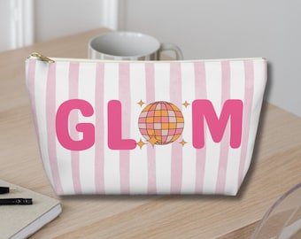 Bat Mitzvah Accessory Pouch, Glam Disco Striped Travel Tote Bag, Teen Gift