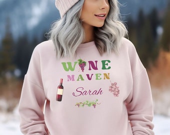 Funny Womens Wine Sweatshirt, Personalized Wine Club Gifts, Matching Sweatshirts, Custom Name Wine Lovers Gifts