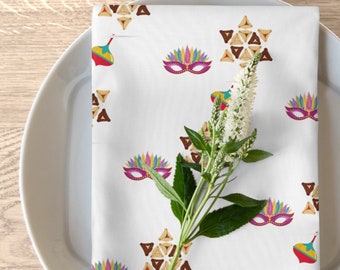 Purim Jewish Holiday Napkins, Housewarming Presents, Newlywed Gifts, Jewish table décor, Modern Judaica