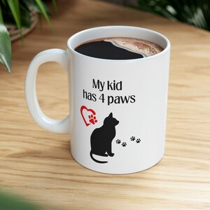Maman chat et chien en céramique, tasse à café pour les amoureux des chats, tasse à café pour propriétaire de chien, cadeau pour maman chien, dame folle de chat, adoption d'animal de compagnie, cadeaux drôles