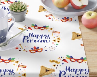 Purim Table Runner, Purim Sameach, Jewish table décor, Modern Judaica, Jewish Holiday Table, Newlywed Gifts, Housewarming Gifts, New Home