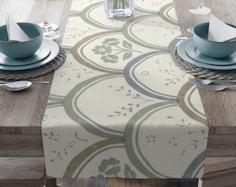 Scallops Floral Table Linens, Neo Art Deco Modern Heirloom Vintage Inspired Home Decor