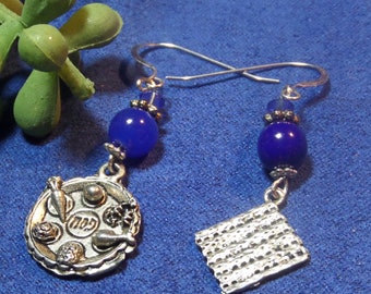 Matzah and Seder Plate Passover Earrings, Pesach Hostess Gifts, Passover Jewelry Gifts for Sister, Gifts for Mom