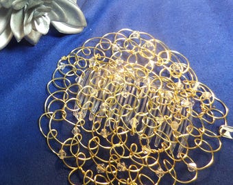 Womens Kippot, Beaded Wire and Crystal Kippah, Bat Mitzvah Headcovering Gift