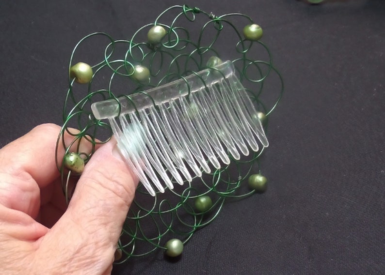 Green Pearl Bat Mitzvah Kippah & Tallit Clip Set for Synagogue image 4