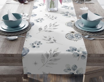 Watercolor Pomegranate Table Linens, Modern Heirloom, Winter Botanical Home Decor, Wedding Gifts