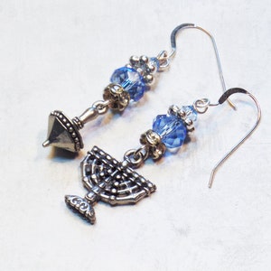 Jewish Jewelry,  Hanukkah Earrings, Light Blue, Menorah Charms, Dreidel, Chanukah Gifts for Her
