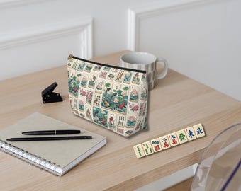 Koi Fish Mah jong Tile Carry Bag,  Mahjong Lover Travel Tote Gift