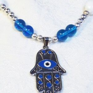 Evil Eye Necklace, Turquoise Hand of Fatima Jewelry, Symbolic Charm Necklace, Evil Eye Jewelry, Gift for Sister image 5