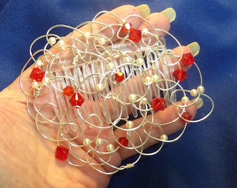 Kippah for Women, Red Crystals Keepsake Kippot, Jewish Hat Chapel Cap