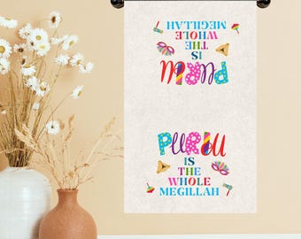 Funny Purim Megillah Tea Towels Keepsakes, Queen Esther Jewish Holiday Kitchen Decor